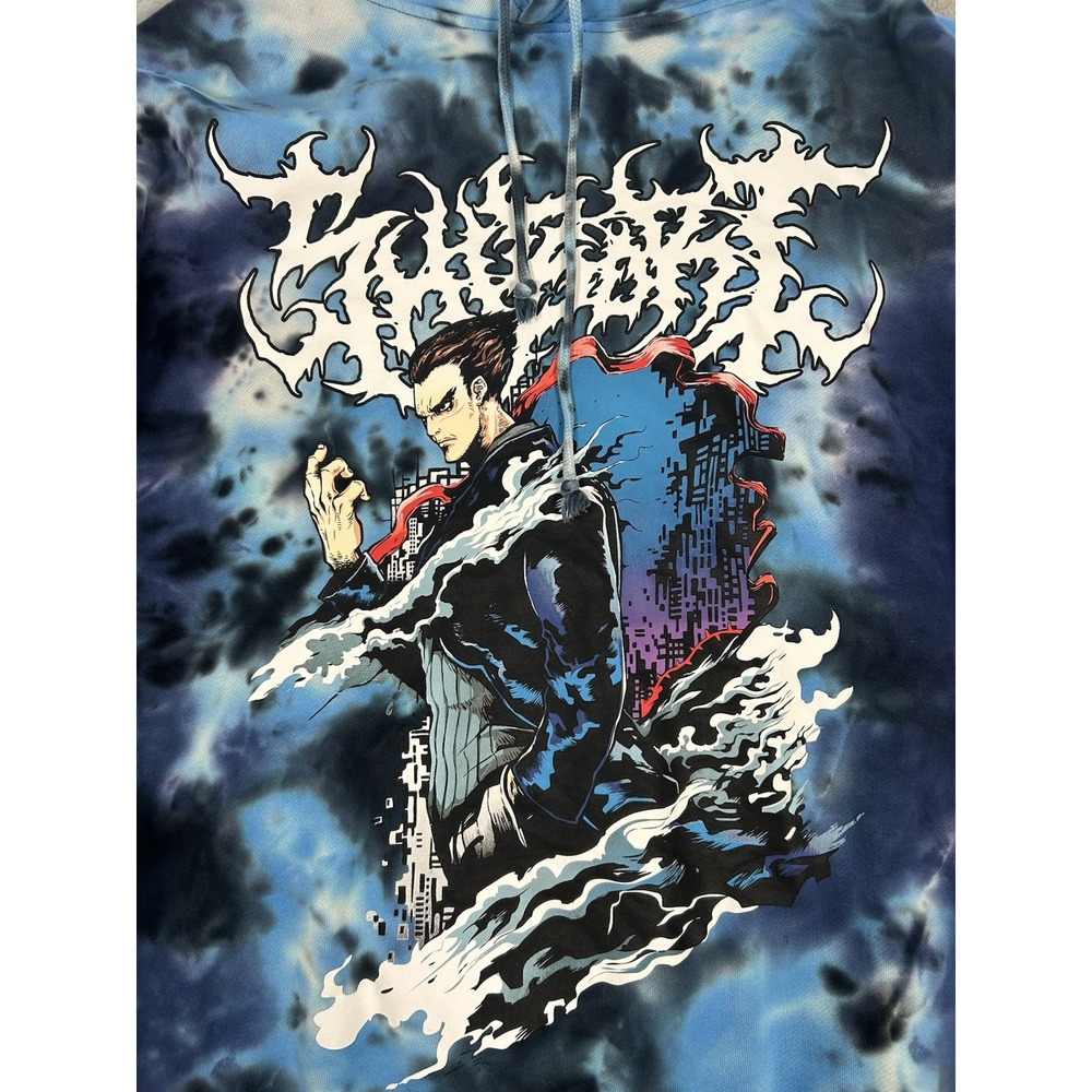 TEKKEN X Shibori Threads Hoodie Size XL Cut Sleeves - Picture 2 of 7